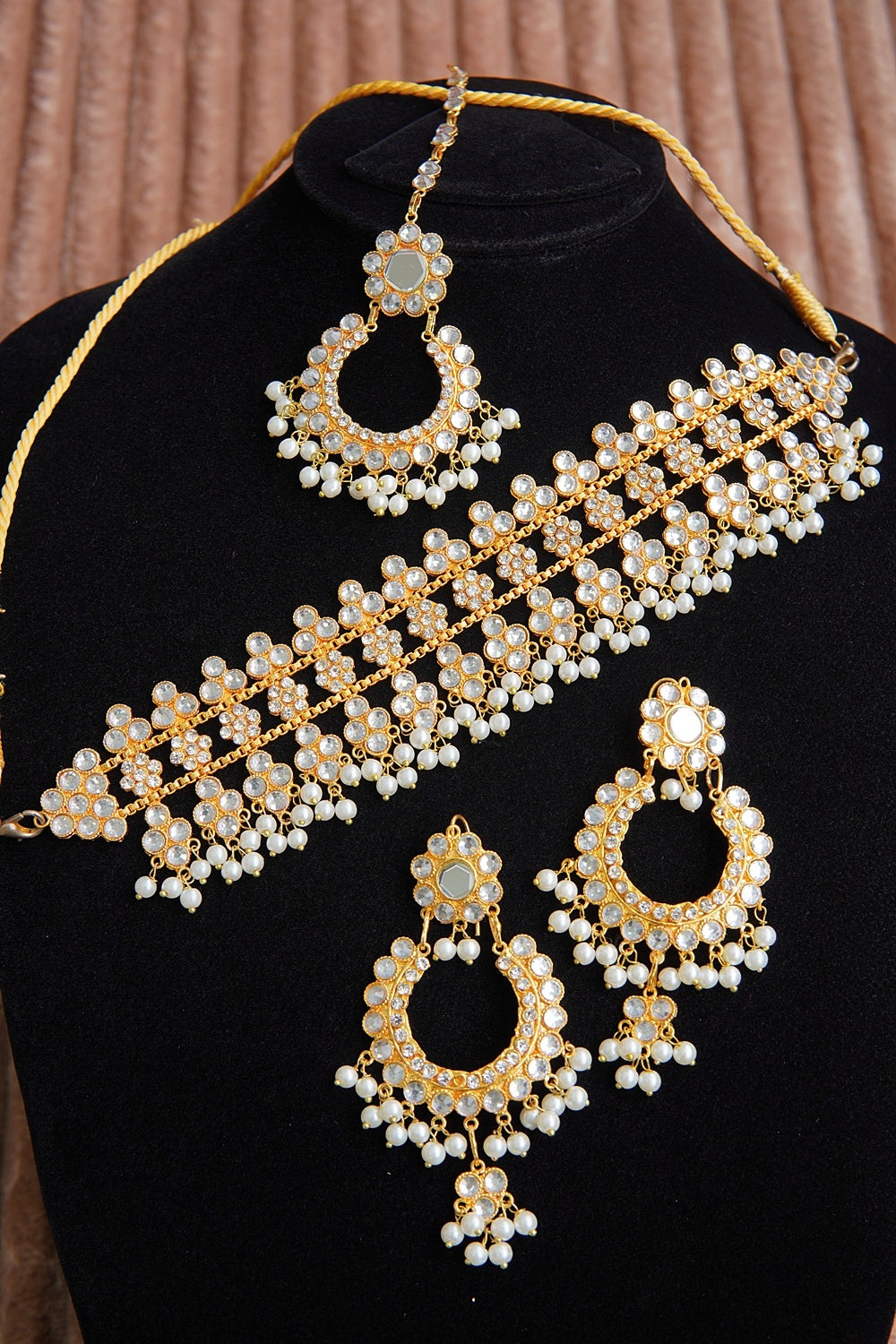 Necklace Guluband Set Design Gold Gold Plated Kundan Guluband Bali