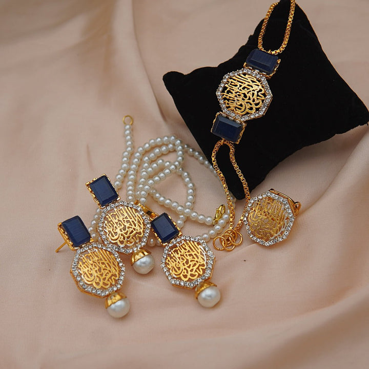 Calligraphy Locket Earrings Bracelet & Ring - RS ZEVARS