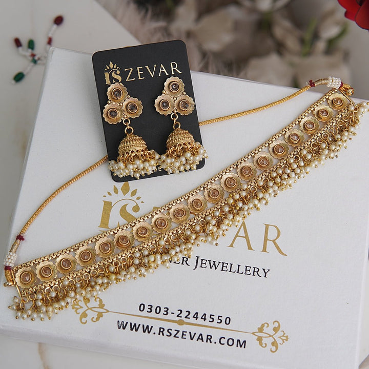 Copper Gold Necklace and Bracelet Set - RS ZEVARS