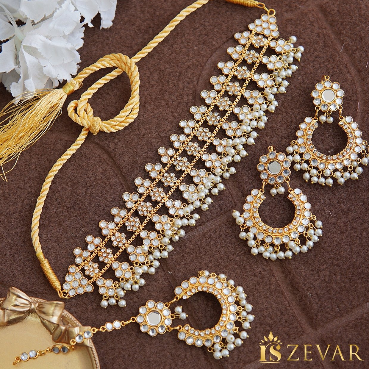 Gold plated kundan deals set