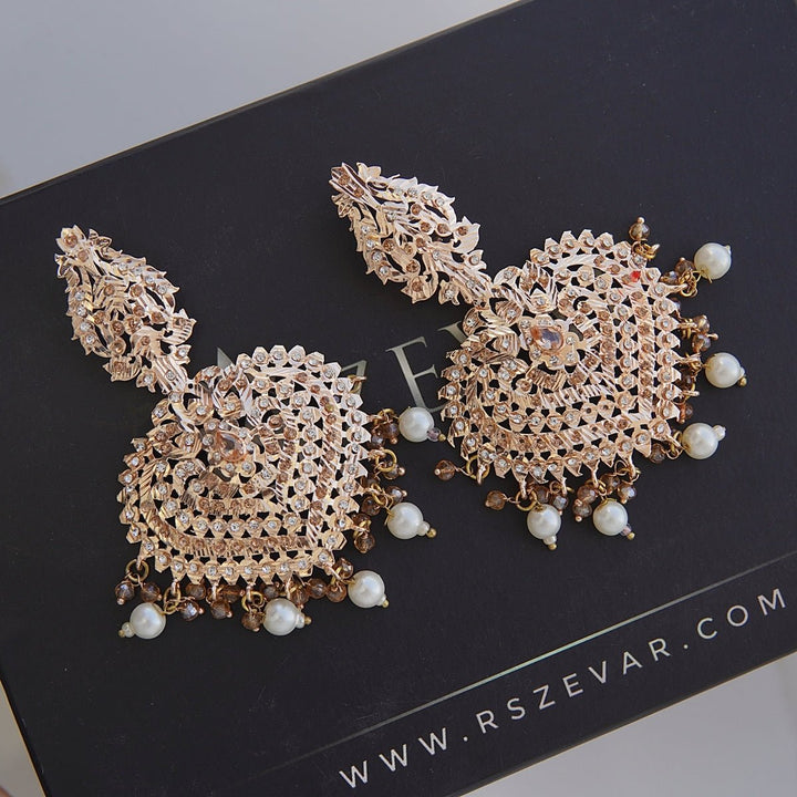 Hyderabadi Gold Plated Latkan Earrings - RS ZEVARS