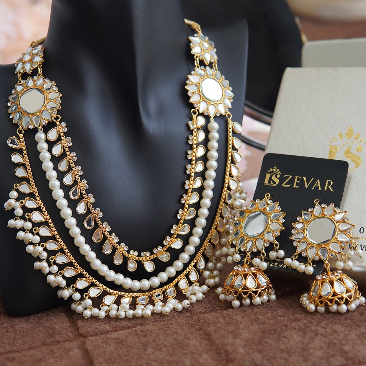 Kundan Double Bunch Mala Style Set Rs Zevars