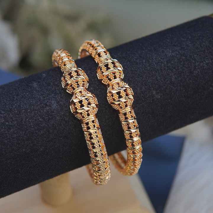 2 Pcs Gold Plated Bangles - RS ZEVARS