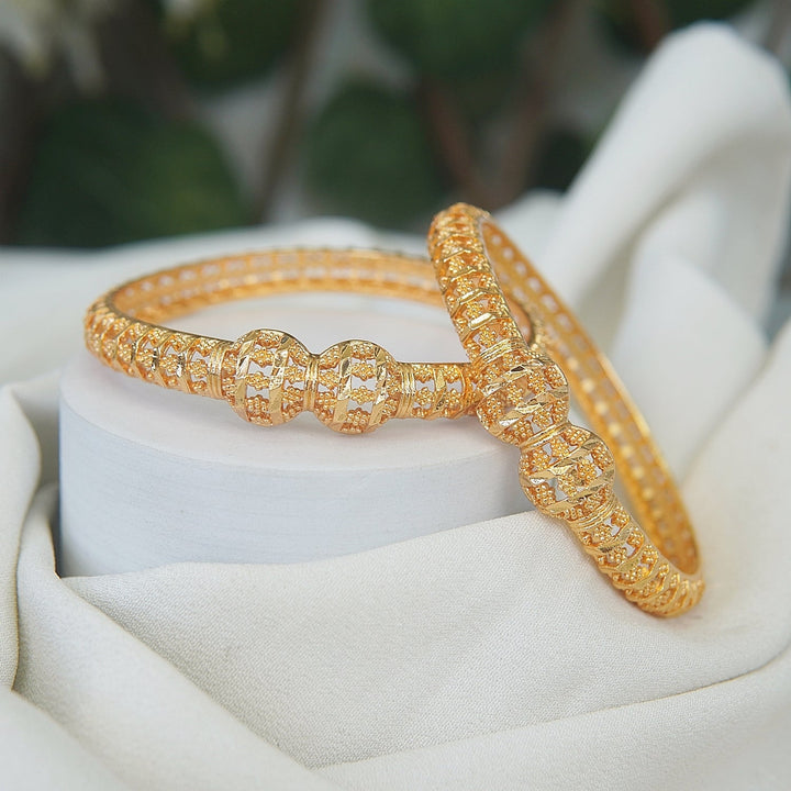 2 Pcs Gold Plated Bangles - RS ZEVARS