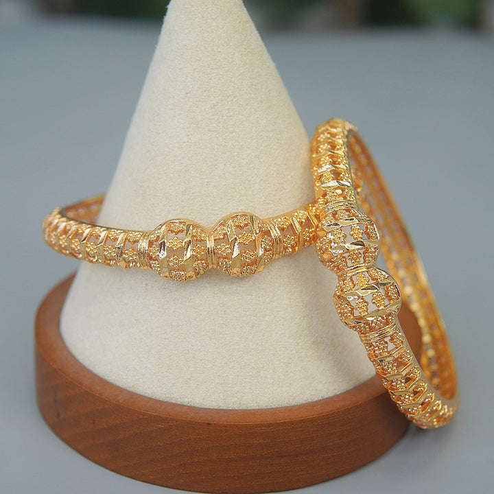 2 Pcs Gold Plated Bangles - RS ZEVARS