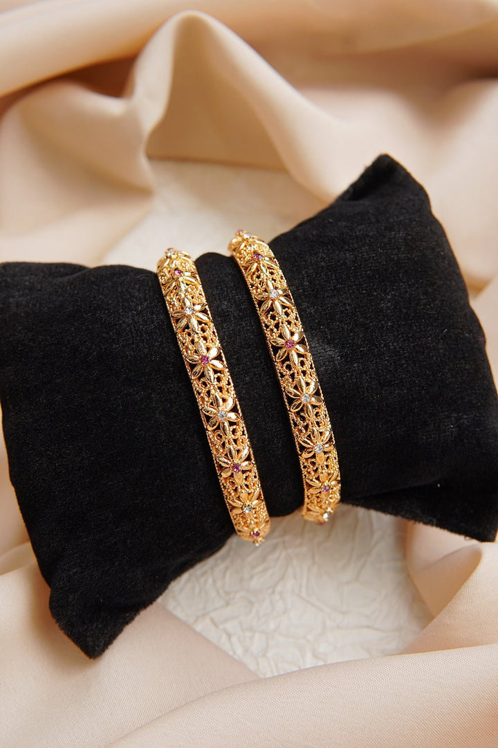 2 Pcs Gold Plated Kangans - RS ZEVARS