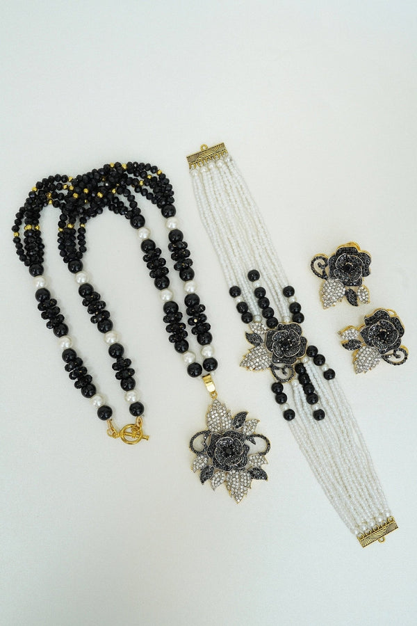 3D Design Zirconia Mala Choker Set - RS ZEVARS