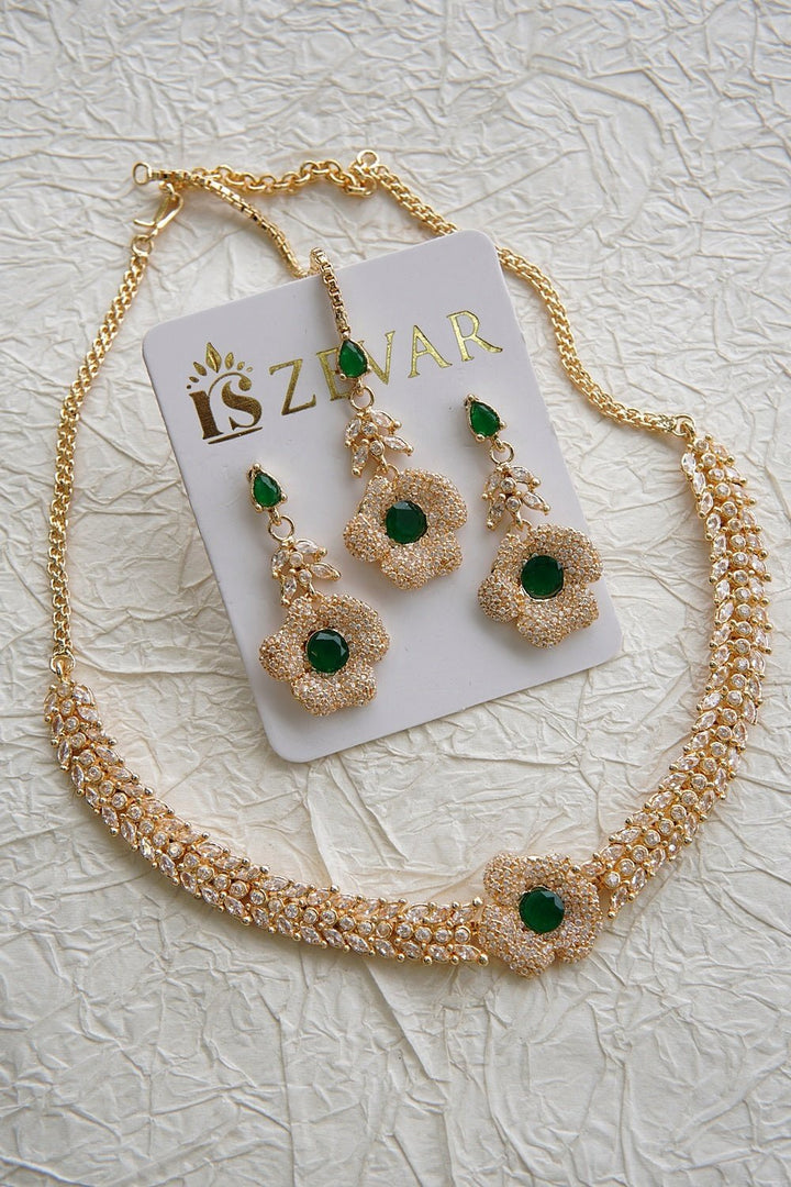3D Zirconia Necklace Set - RS ZEVARS