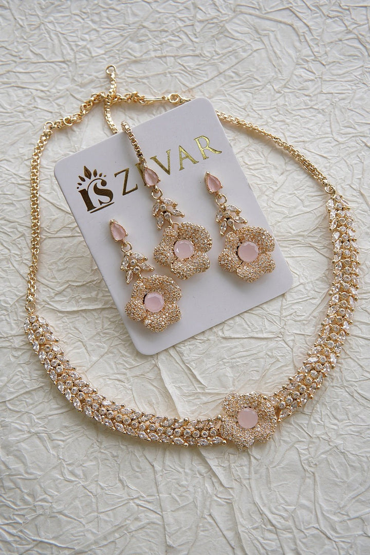 3D Zirconia Necklace Set - RS ZEVARS