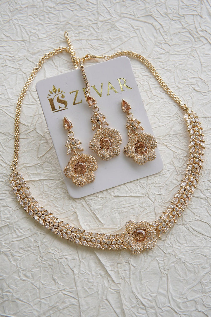 3D Zirconia Necklace Set - RS ZEVARS