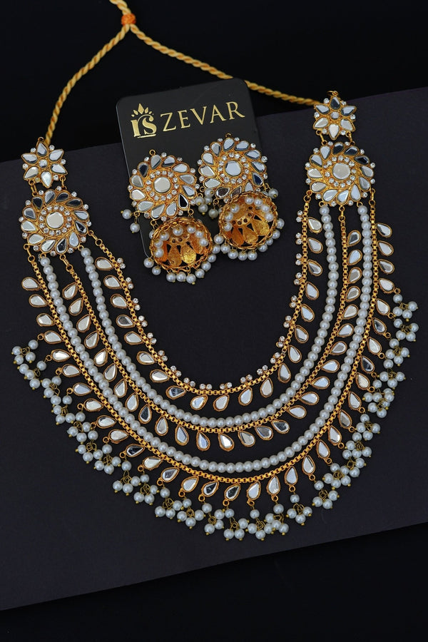 5 Lara Double Bunch Kundan Mala Set - RS ZEVARS