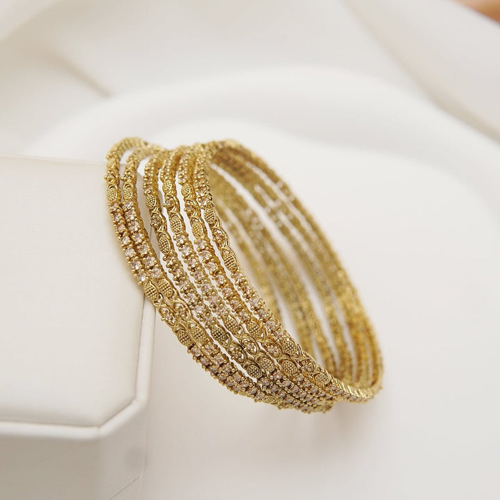 6 Pcs Zircons Elegance Bangles - RS ZEVARS