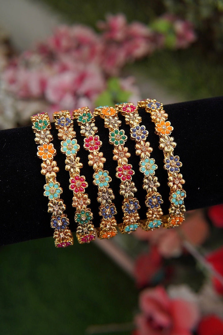 6 Pieces Copper Gold Bangles - RS ZEVARS