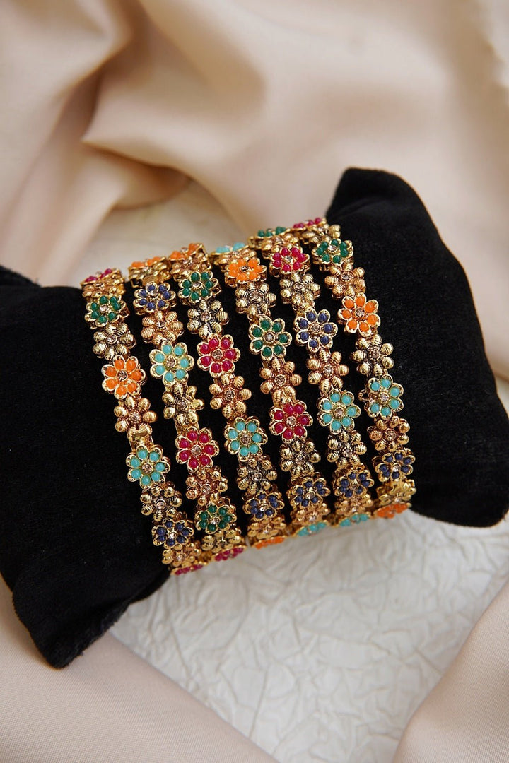 6 Pieces Copper Gold Bangles - RS ZEVARS