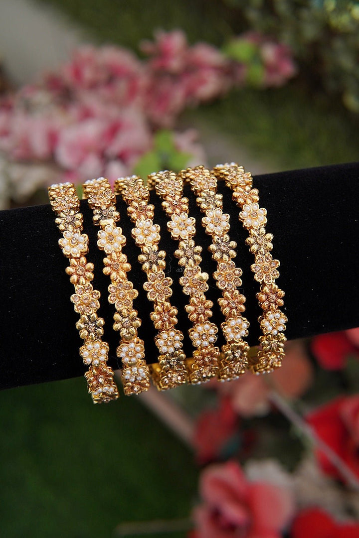 6 Pieces Copper Gold Bangles - RS ZEVARS