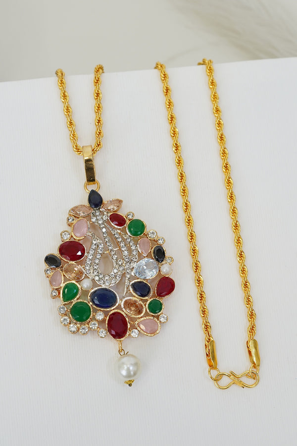 Semi Gems Allah Name Locket