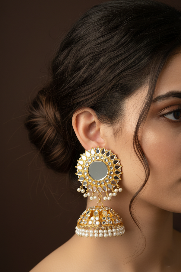 Kundan Big Size Sahara Jhumka