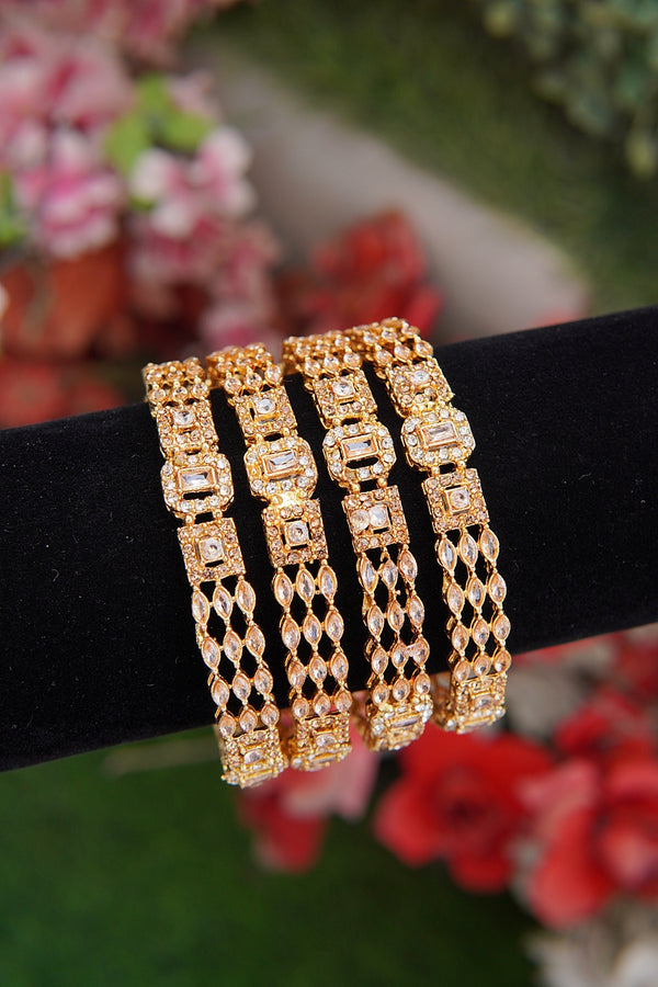 4 Pieces Antique Gold Kangans Set