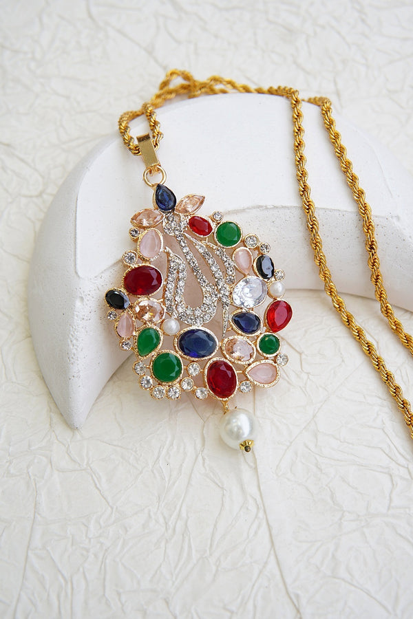 Semi Gems Allah Name Locket