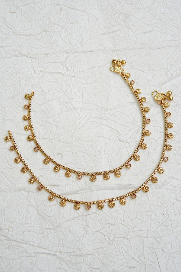 Copper Reverse AD Gold Plated Pazeb