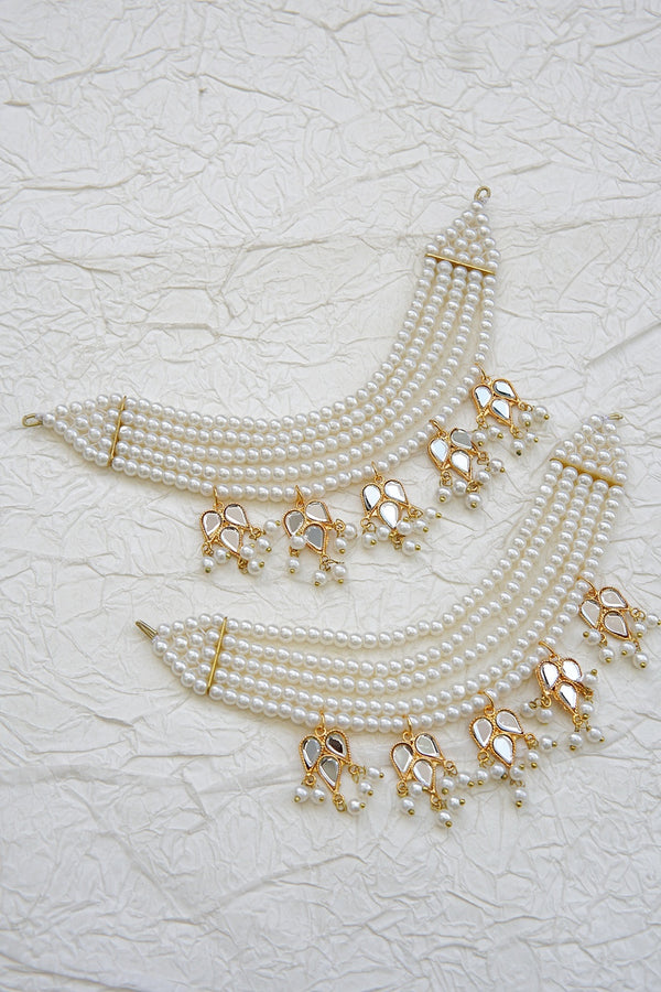 5 Layers Kundan Latkan Earrings Saharey Pair