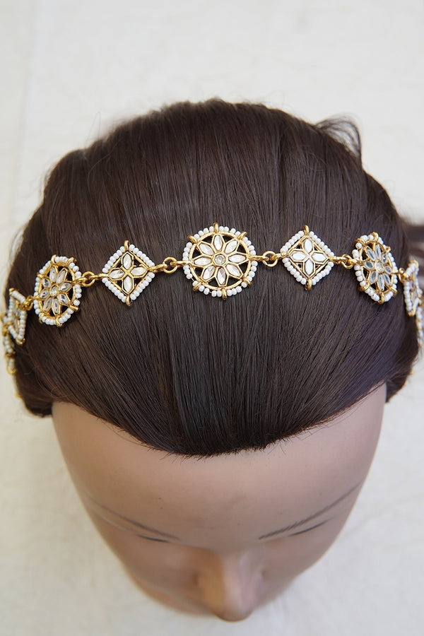 Cut Kundan Design Sheesh Patti