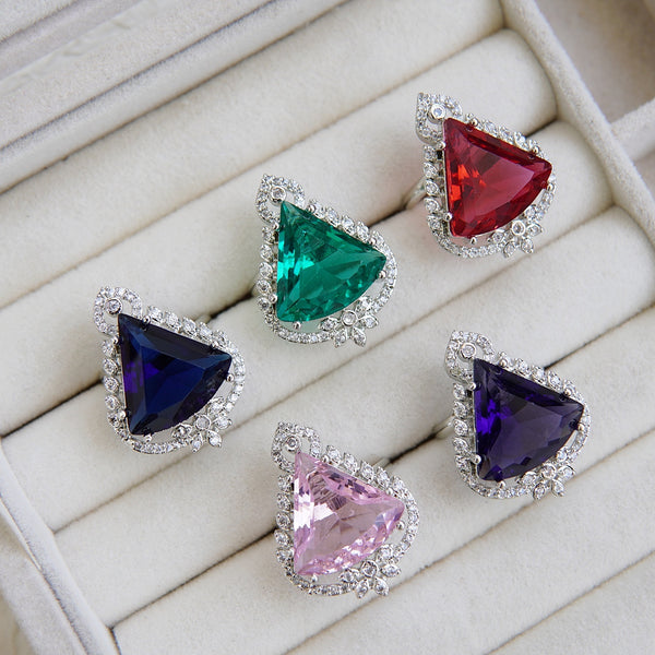 Silver Zirconia Adjustable Ring
