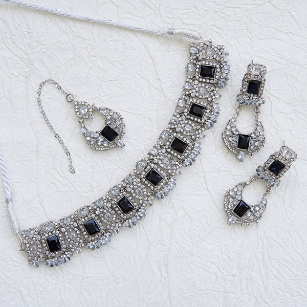 Zirconia Silver Guluband Set