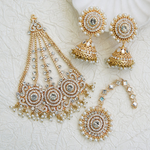 Zeenat Kundan Jhumka & Maang Tikka Set