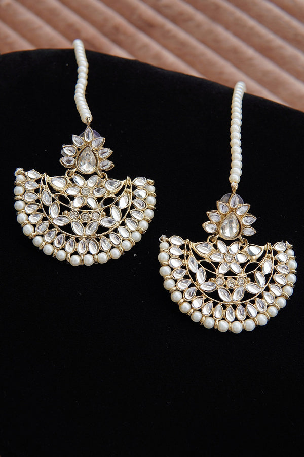 Antique Kundan Sahare Chand Bali