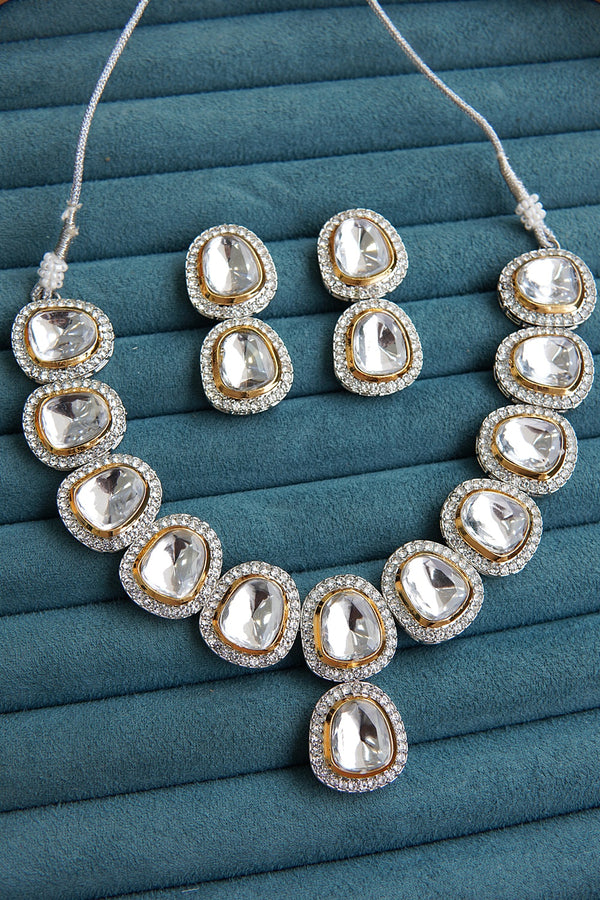 Two-Tone kundan Necklace Set
