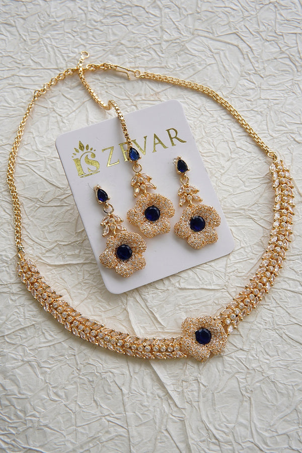 3D Zirconia Necklace Set