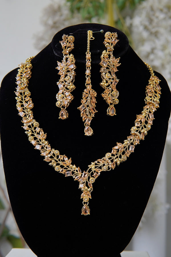 Copper Designer Style Necklace Set