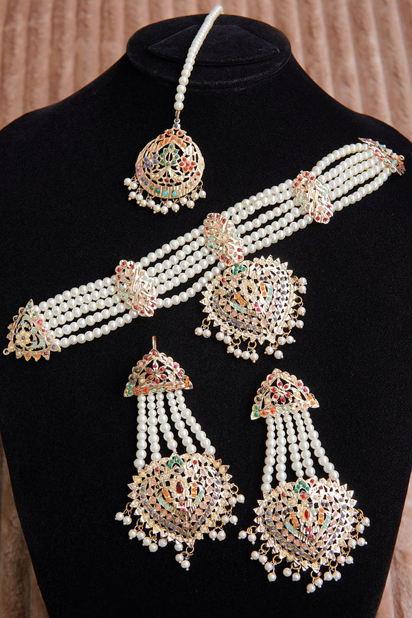 Traditional Gold Plated Partywear Guluband Set