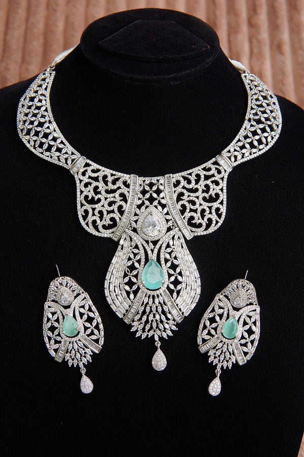 Cubic Zirconia Designer Necklace Set