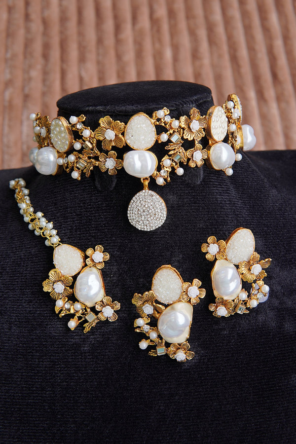 Mother Of Pearl Crush Handmade Choker