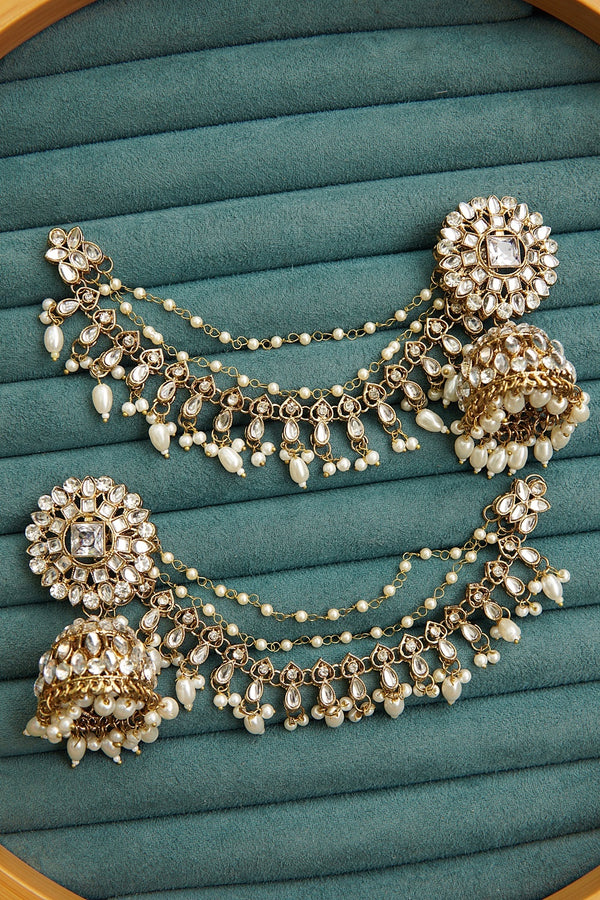 Graceful Kundan Jhumkey With Saharey