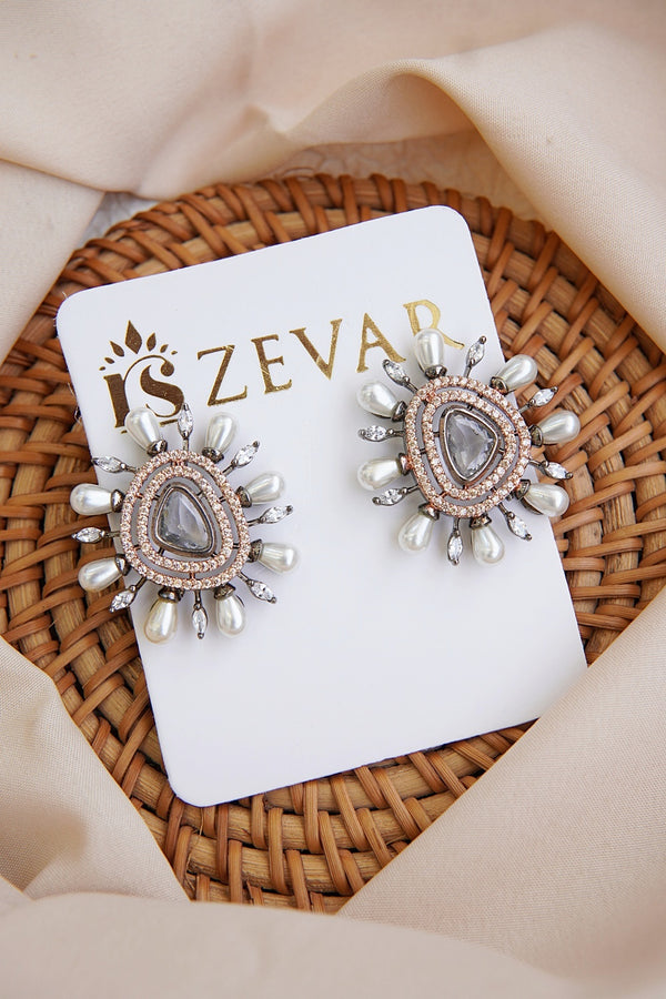 Zirconia & Pearls Studs