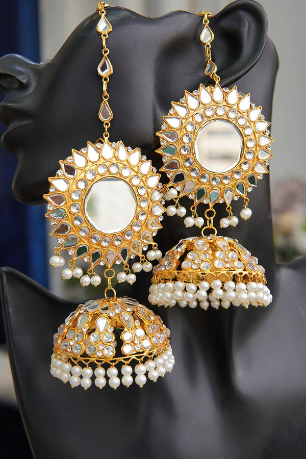 Kundan Big Size Sahara Jhumka
