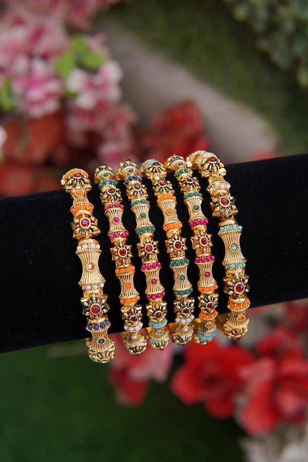 6 Pcs Gold Plated Churi Kangan Set