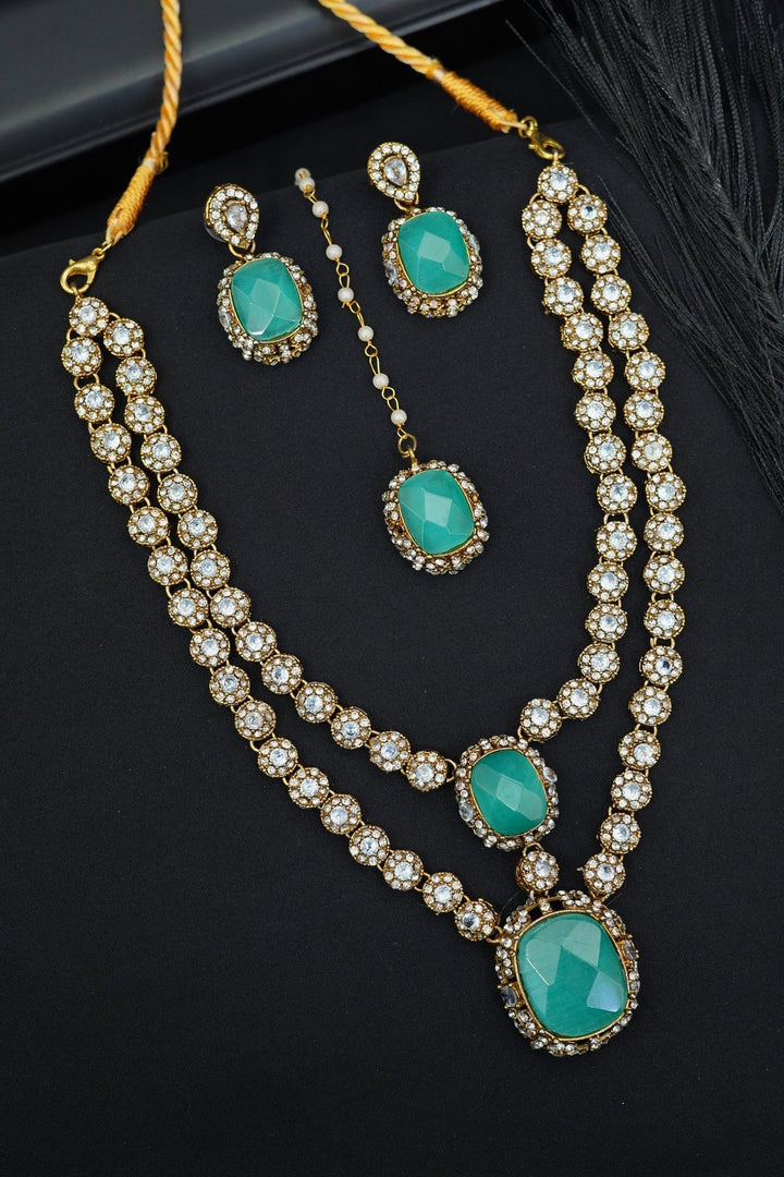 Turkish Antique Double Line Necklace Set | RS ZEVAR