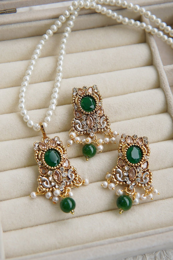 Antique Egyptian Pendant Locket Set - RS ZEVARS