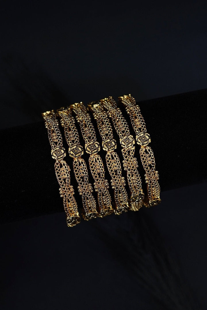 Antique Gold 6 Piece Bangle Set Turkish Style | RS ZEVAR