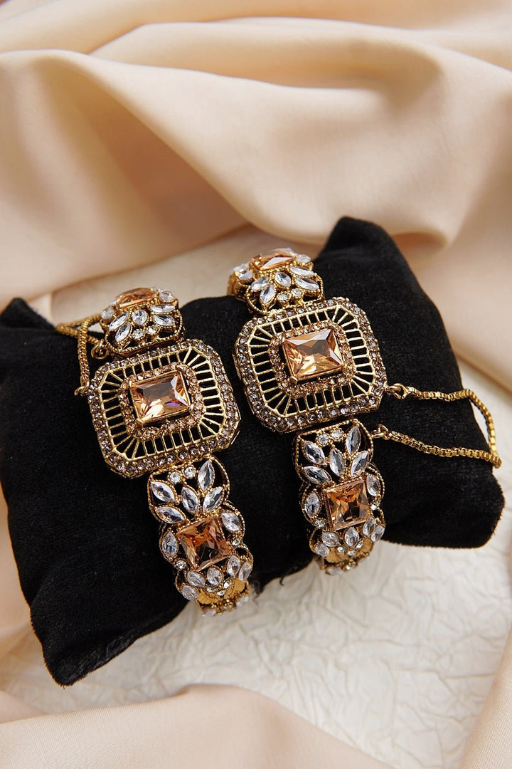 Antique Gold Gemstones Kangan - RS ZEVARS
