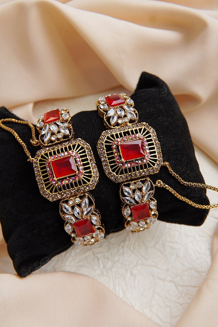 Antique Gold Gemstones Kangan - RS ZEVARS