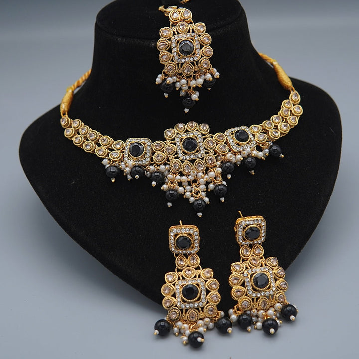 Antique Gold Kundan Gem Choker Set - RS ZEVARS