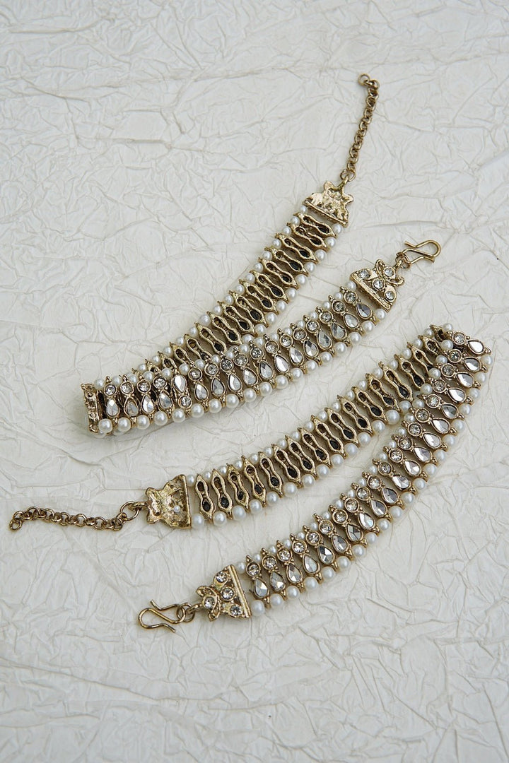 Antique Kundan Pazeb Anklet - RS ZEVARS