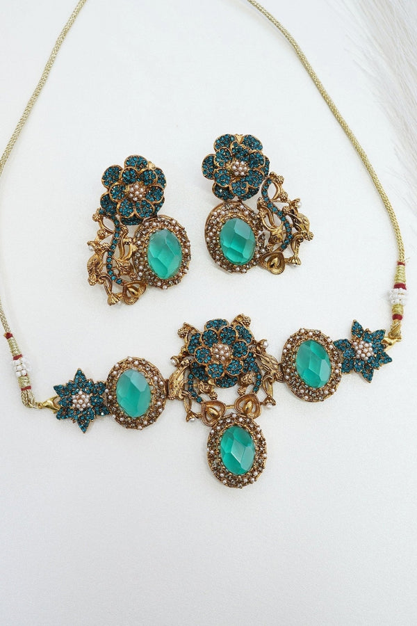 Antique Turkish Gems Choker Set - RS ZEVARS