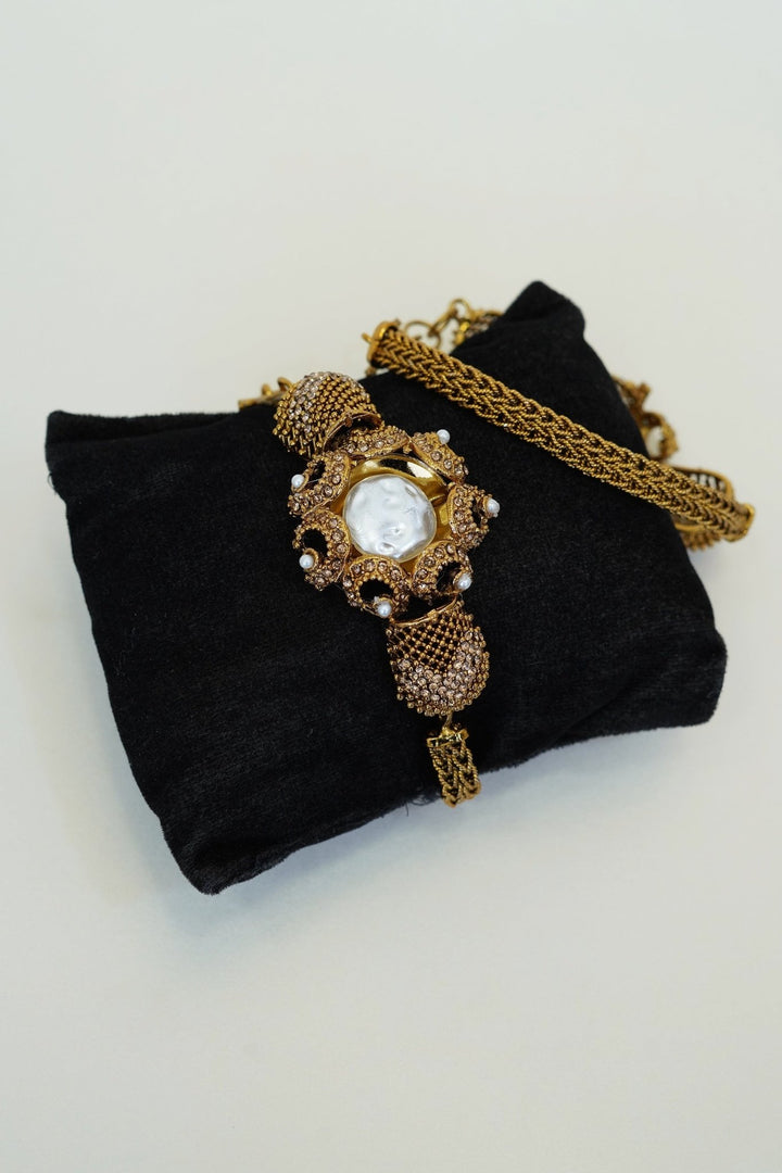 Antique Turkish Mother Pearl Chain Bracelet - RS ZEVARS