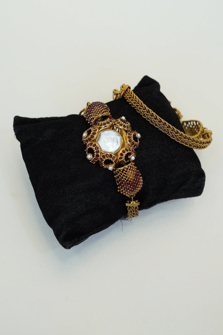 Antique Turkish Mother Pearl Chain Bracelet - RS ZEVARS